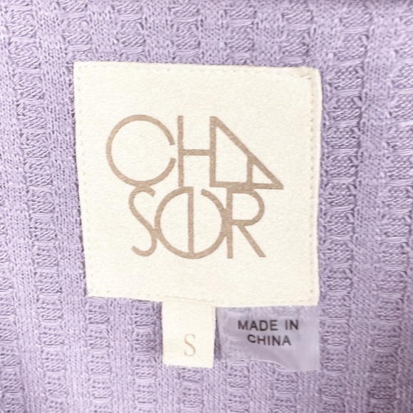 Chaser Lilac Purple Waffle Knit Thermal Button Cuff Long Sleeve Top Size Small - Picture 5 of 8